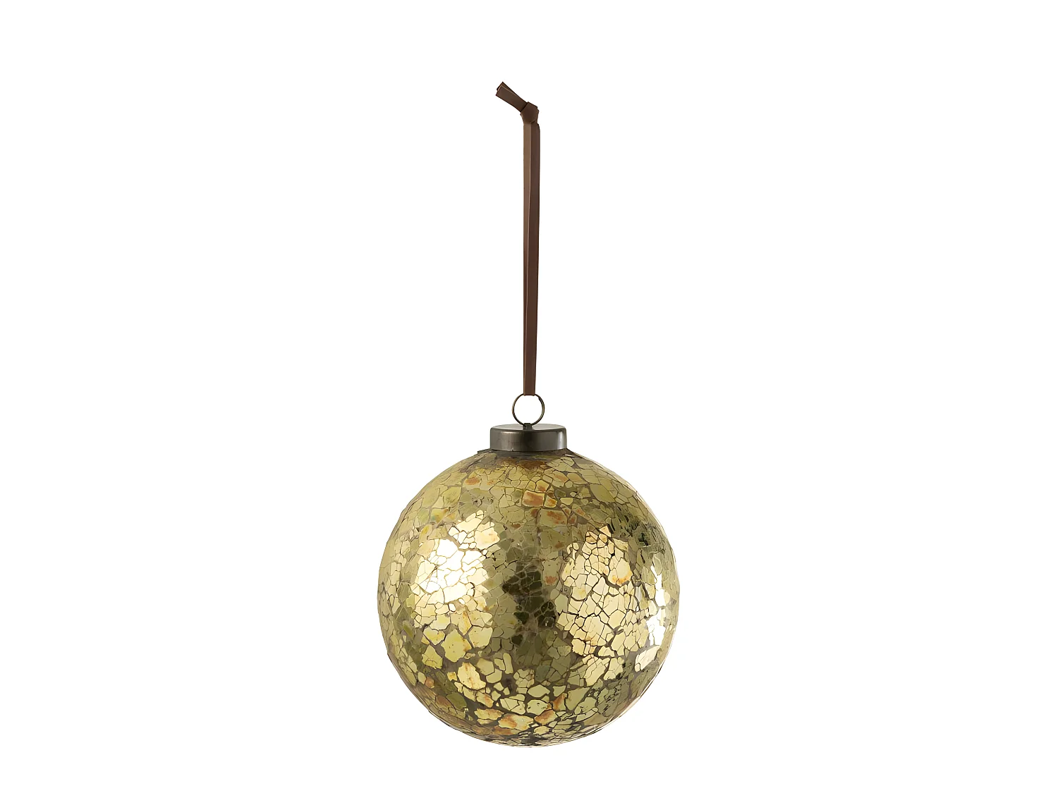 Palla di Natale in vetro oro 13.5x13.5x16 cm