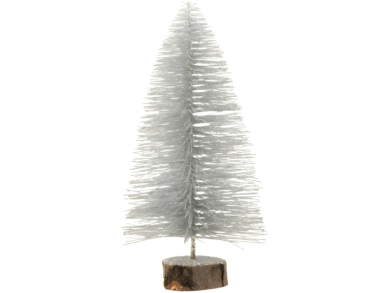 Albero di Natale decorativo in plastica argento 15x15x30 cm