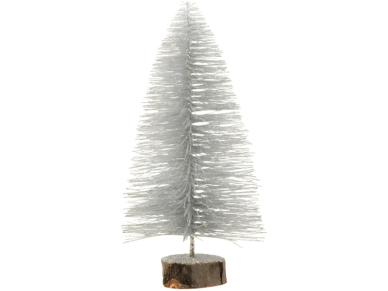 Albero di Natale decorativo in plastica argento 15x15x30 cm