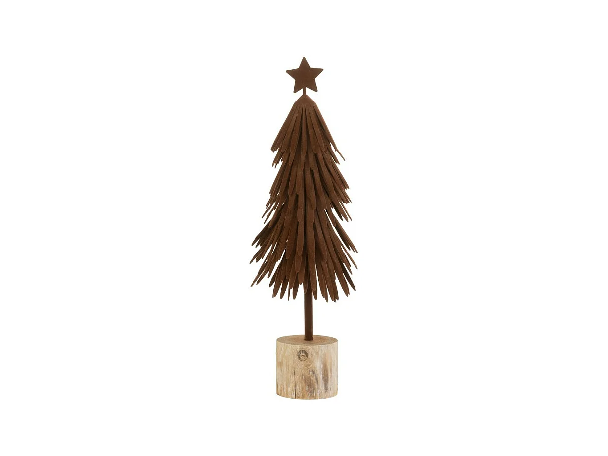 Albero di Natale decorativo su base in metallo marrone 39x12x12 cm
