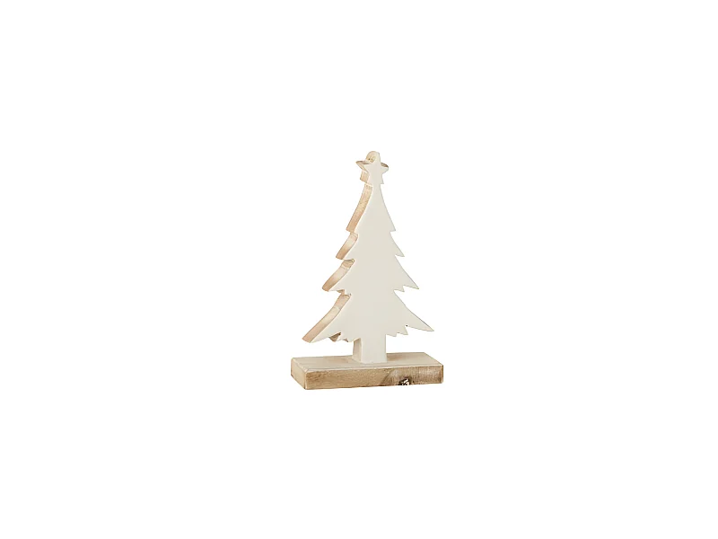 Árbol de navidad madera de mango blanco/whitewash Alt. 21 cm