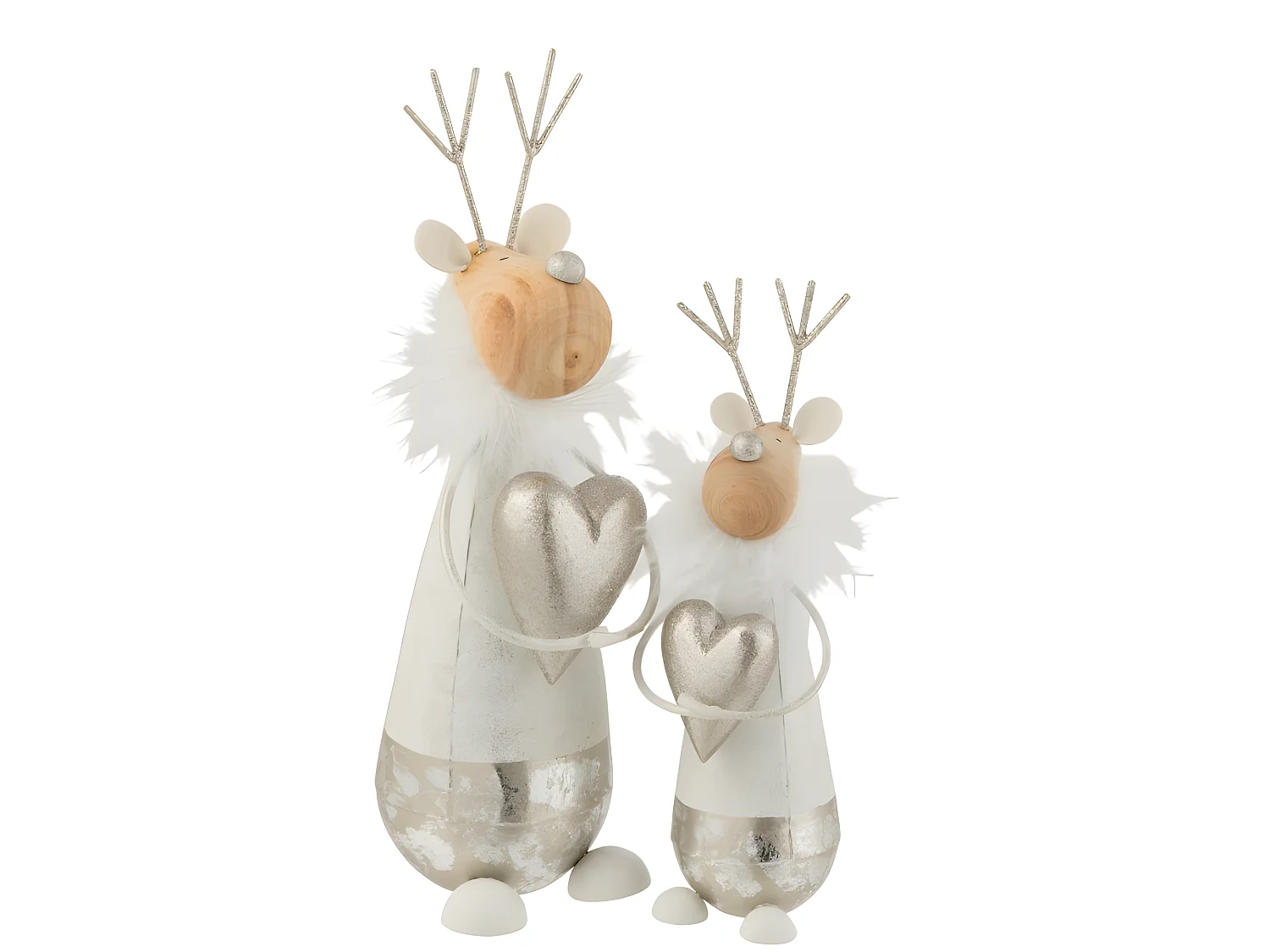 Renne de Noël en métal argent 11x11x30 cm