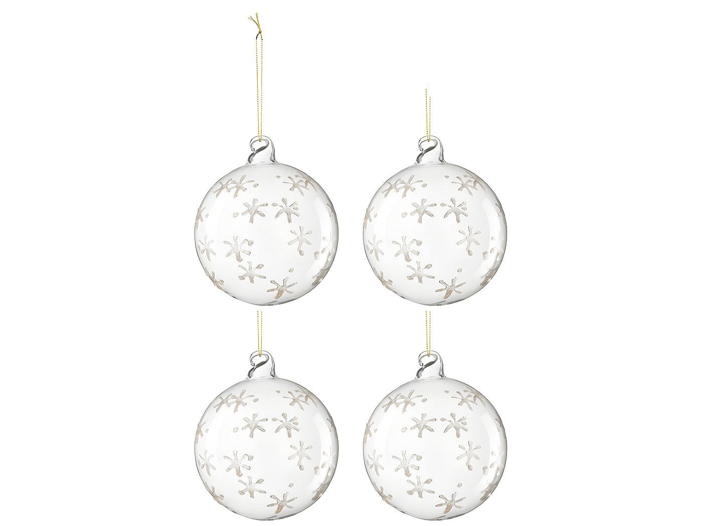 Palline Di Natale In Vetro Trasparente Scatola di 4 palline di Natale in vetro bianco 10x10x10 cm