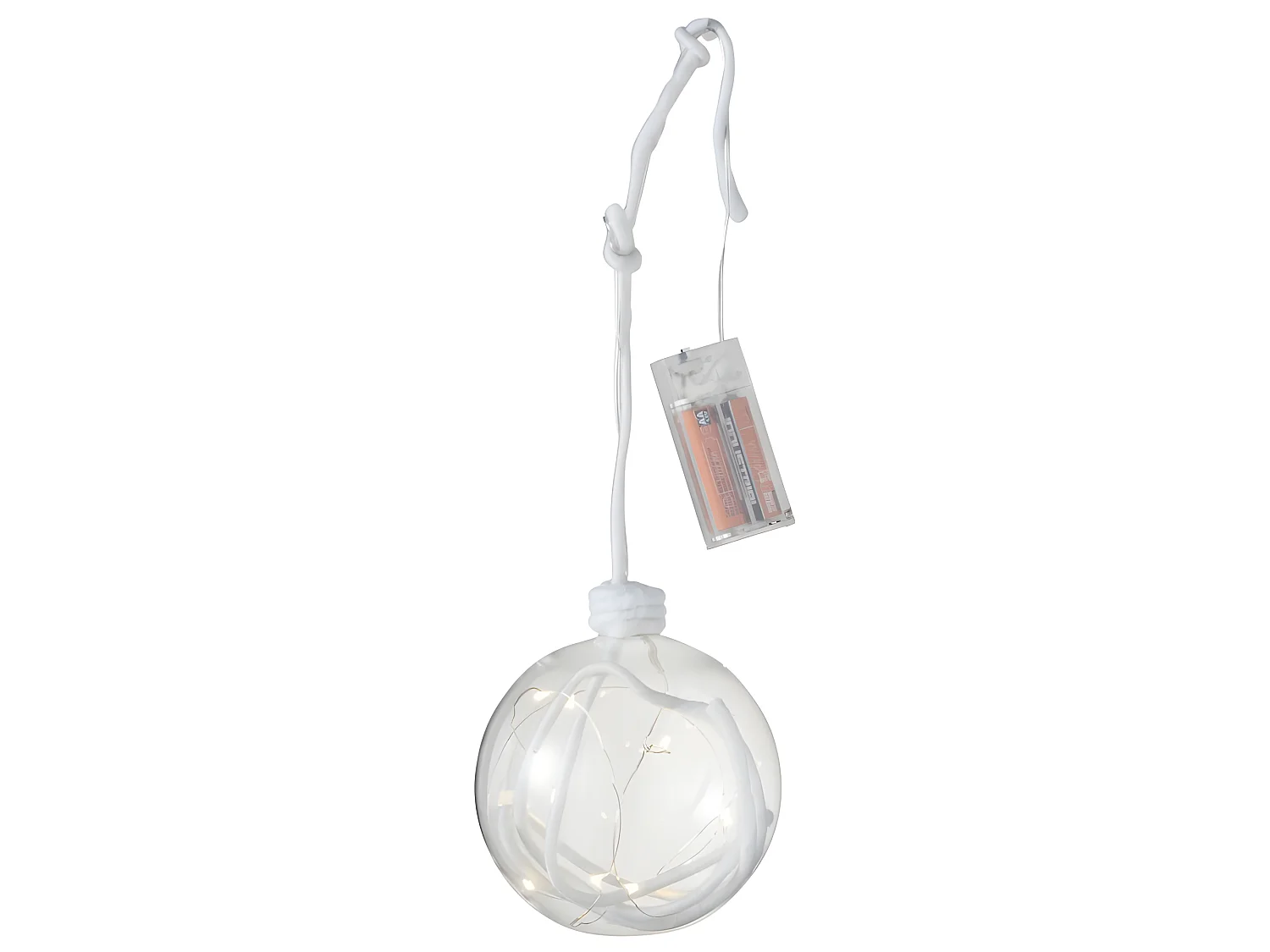 Palla di Natale in vetro bianco - trasparente 12x12x12 cm