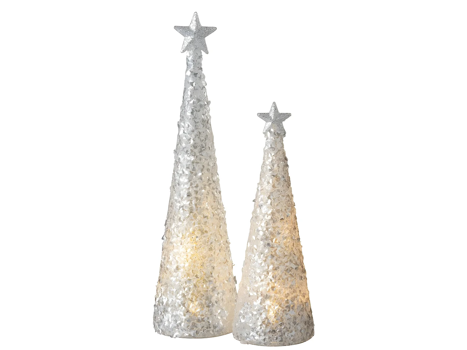 Cono + estrella + led vidrio blanco Alt. 34