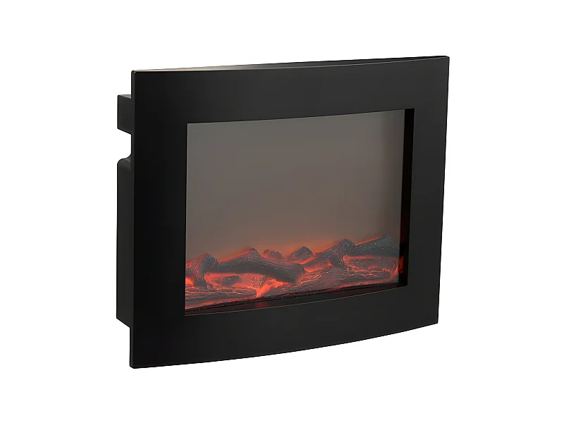 Cheminée décorative à led en plastique noir 40x17x41cm