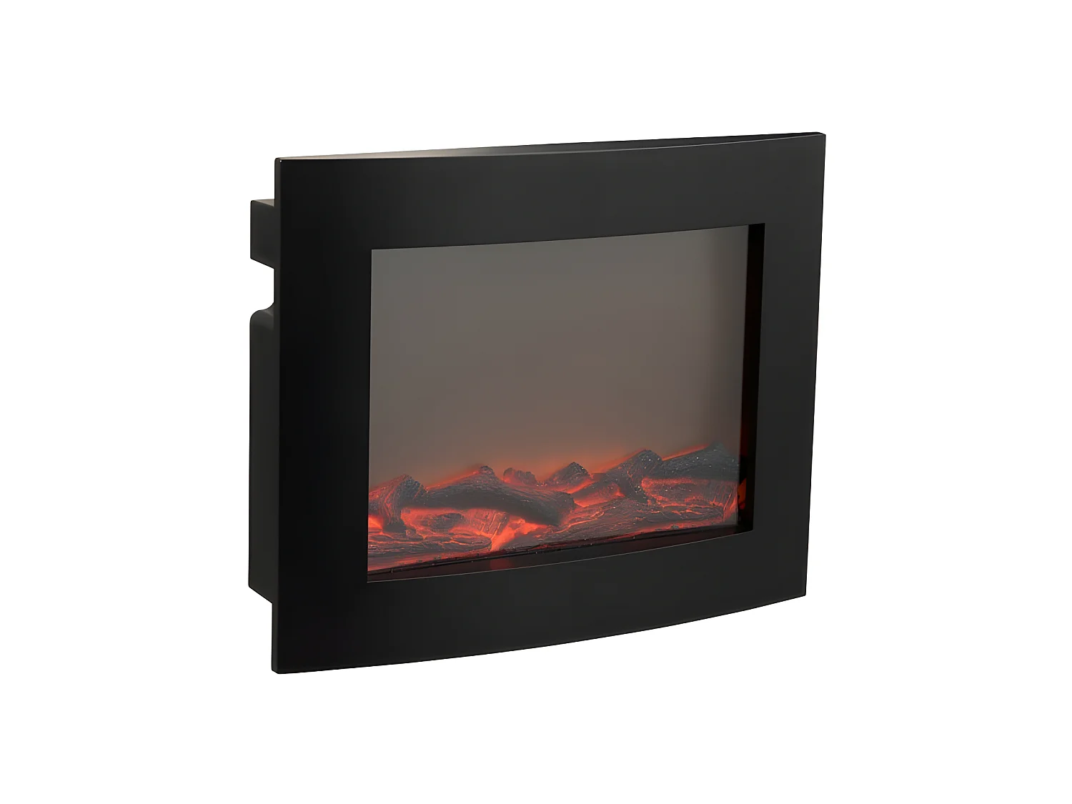 Cheminée décorative à led en plastique noir 40x17x41cm
