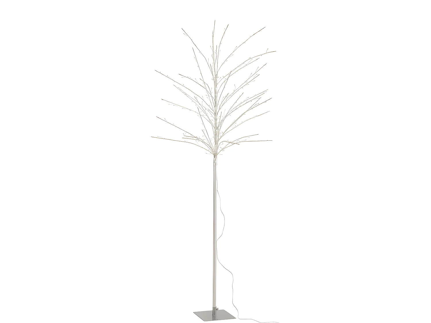 Árbol desnudo con luces de metal plateado 70x70x171 cm