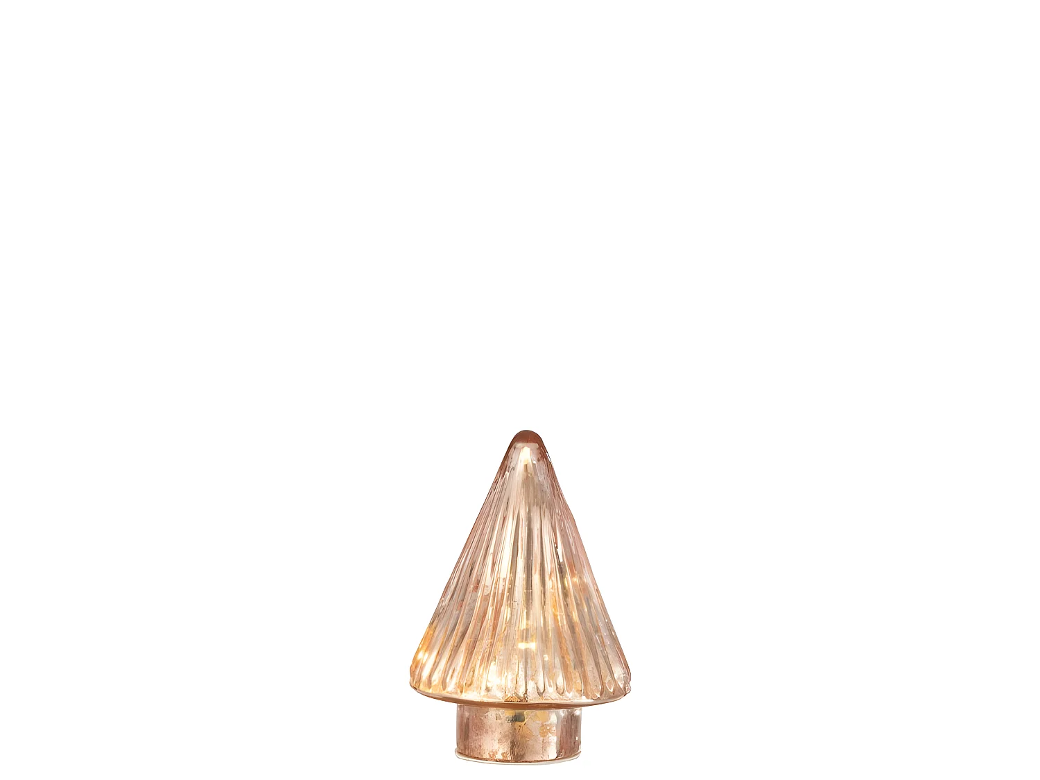 Albero di Natale decorativo a LED in vetro rosa 9x9x12.5 cm