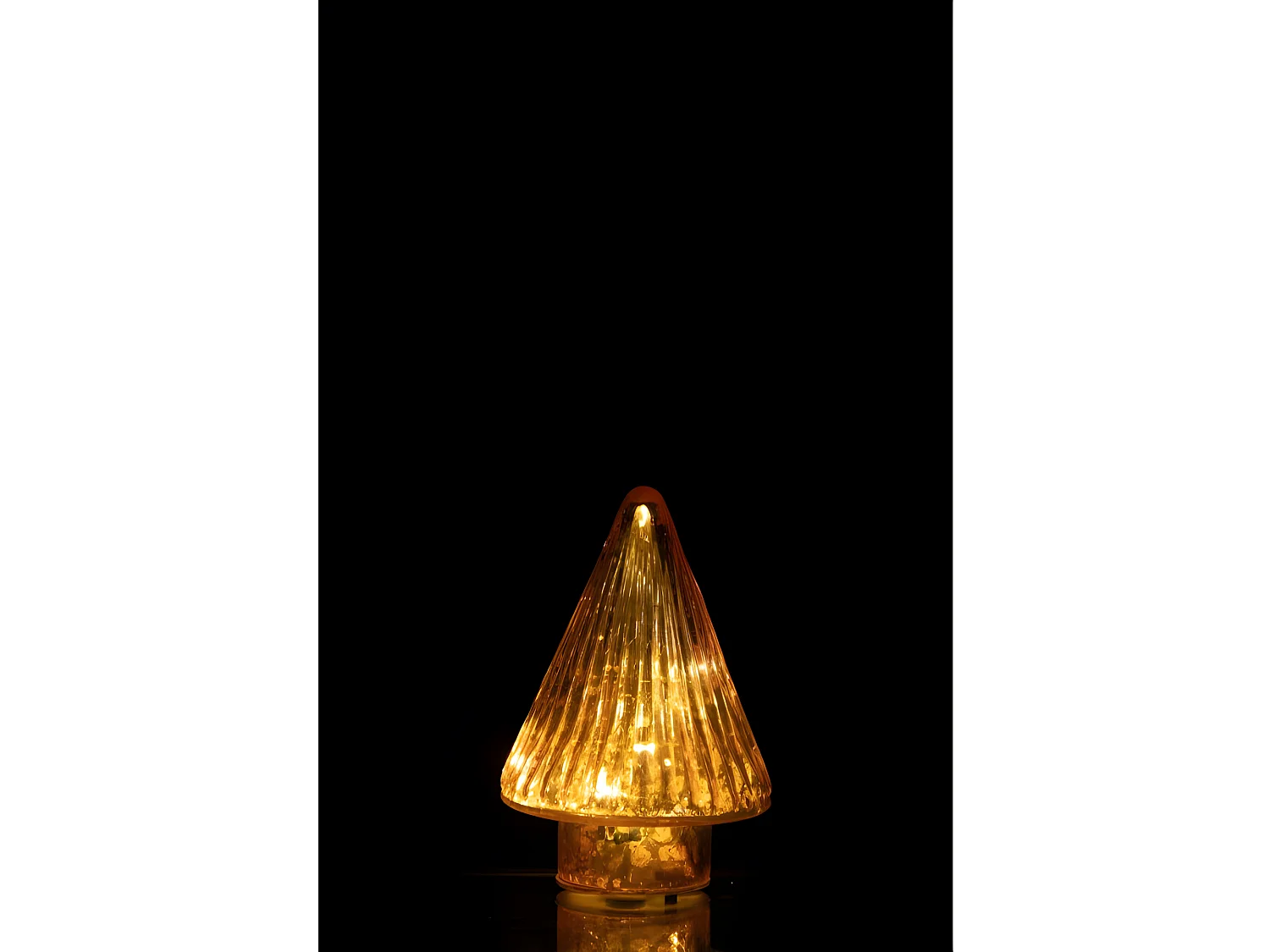 Albero di Natale decorativo a LED in vetro rosa 9x9x12.5 cm