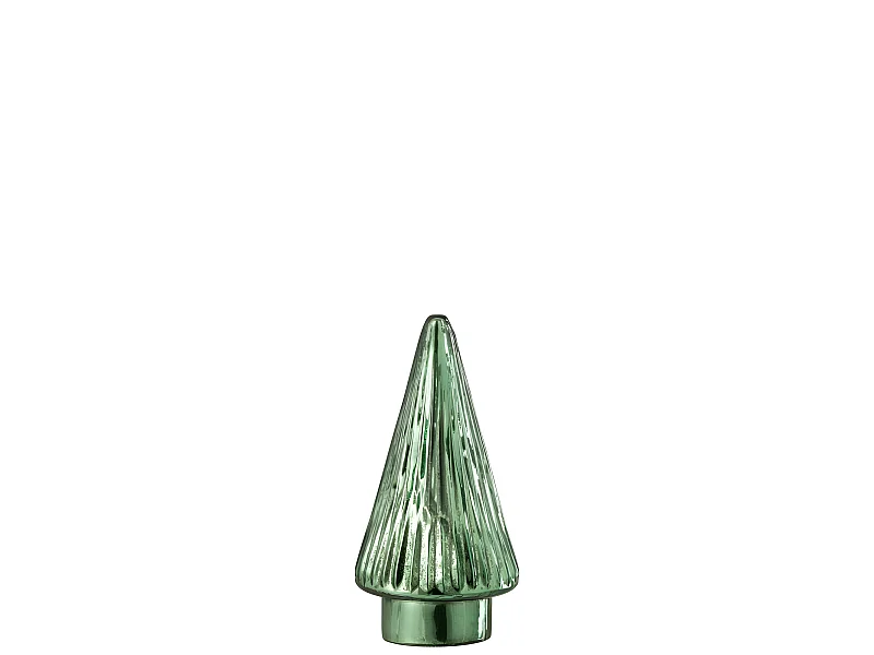 Albero di Natale decorativo a led in vetro verde 9x9x19 cm