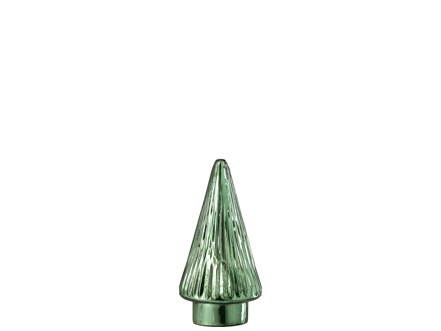 Albero di Natale decorativo a led in vetro verde 9x9x19 cm