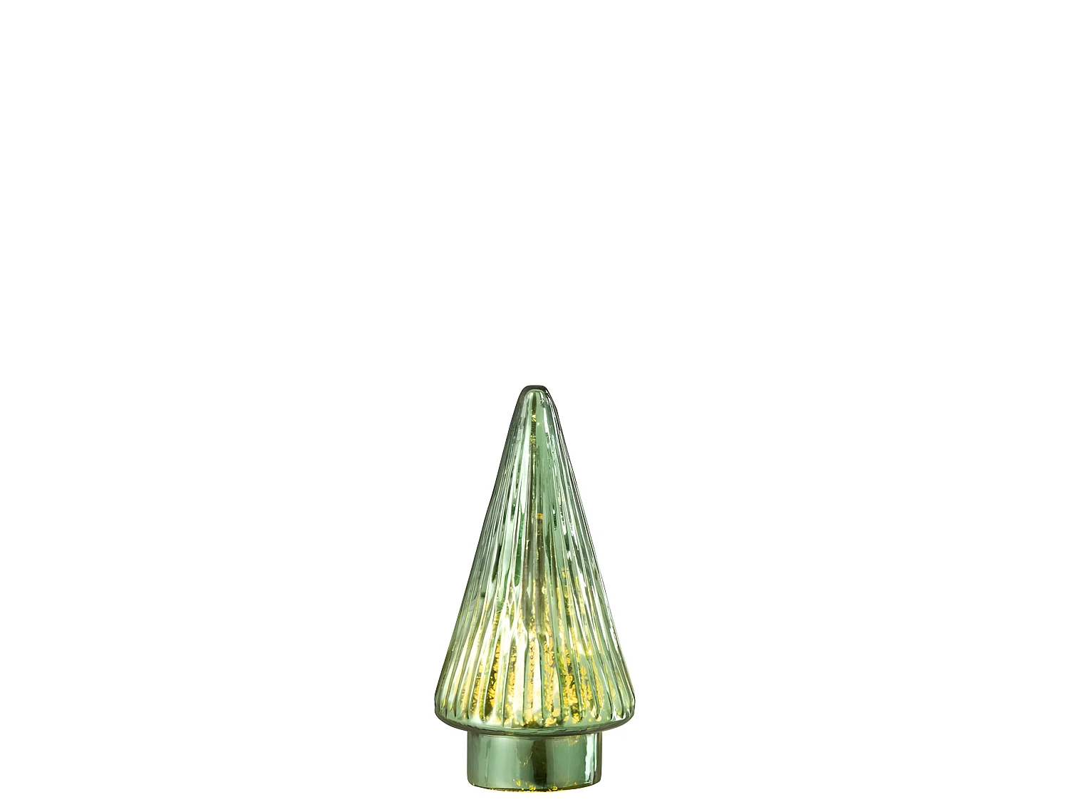 Albero di Natale decorativo a led in vetro verde 9x9x19 cm