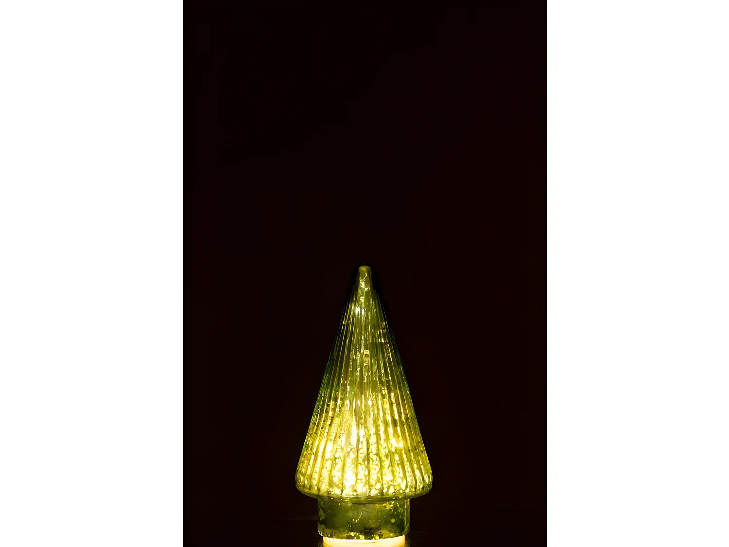 Albero di Natale decorativo a led in vetro verde 9x9x19 cm