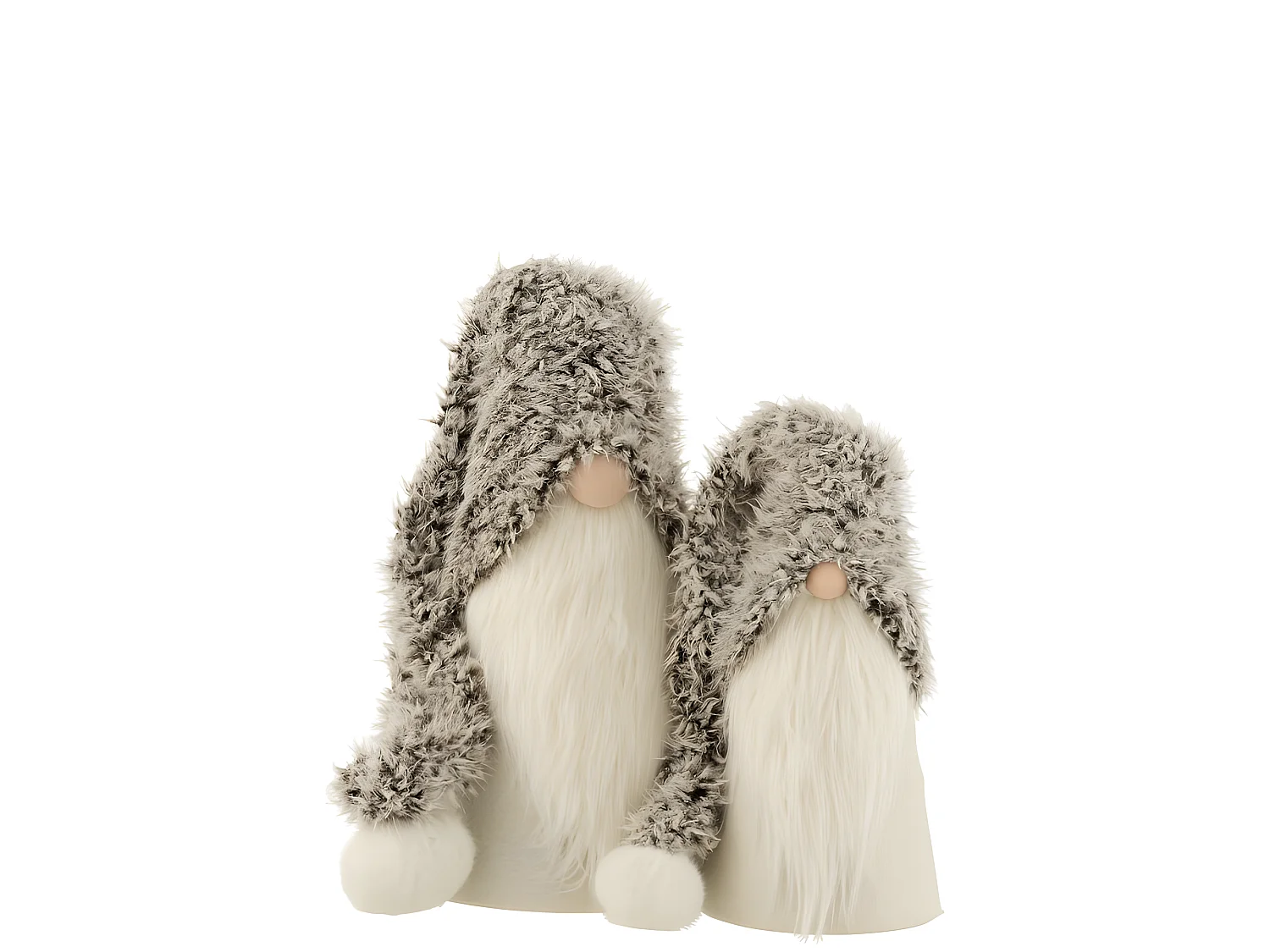 Papá noel invierno resina/tela gris Alt. 57 cm