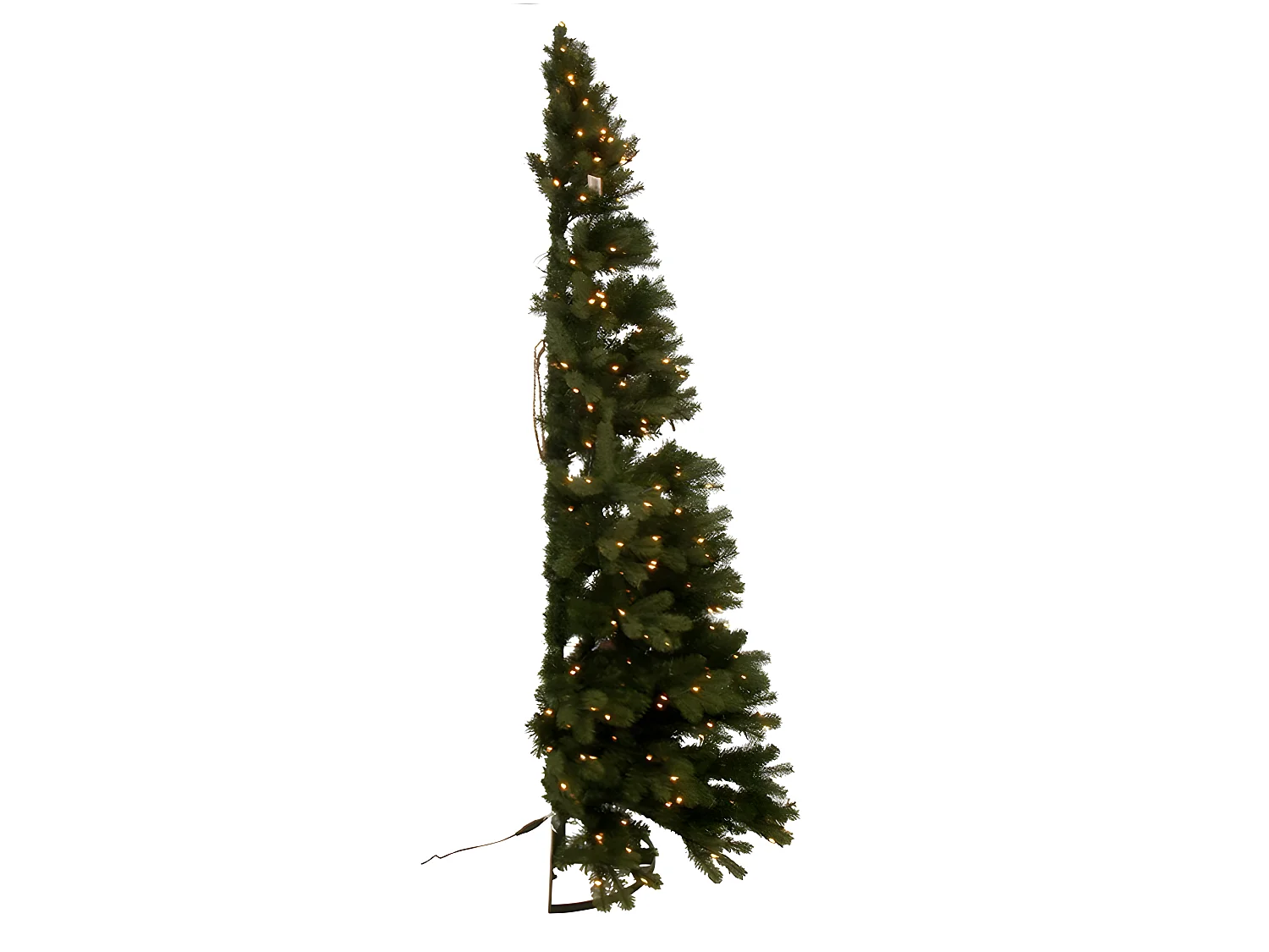 Albero di Natale artificiale con luci a LED in plastica verde H225cm