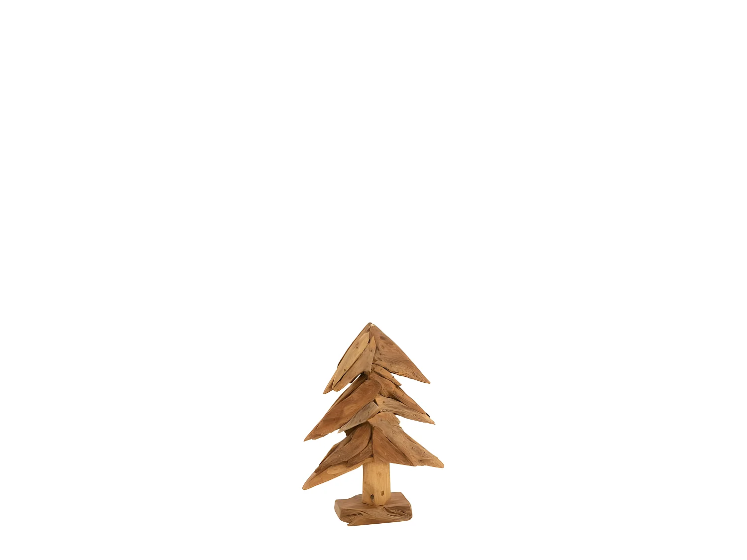 Albero di Natale pezzi di teak in legno naturale 25x10.5x48.5 cm