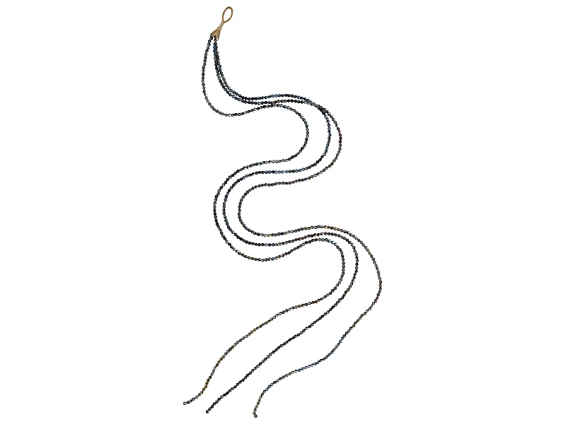 Sospensione di perline strass in plastica nera 1,5x0,1x90 cm