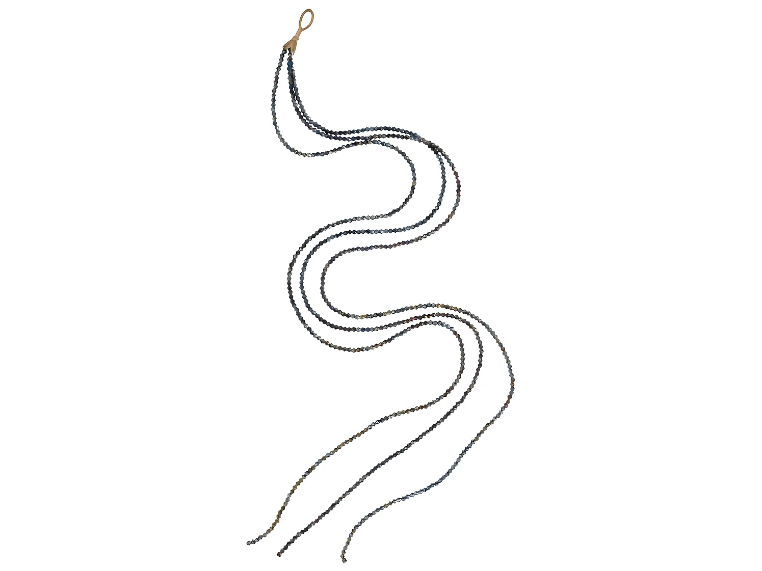 Sospensione di perline strass in plastica nera 1,5x0,1x90 cm