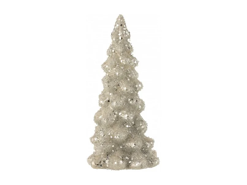 Árbol de navidad helado cristal brillante gris claro/plata Alt. 20 cm