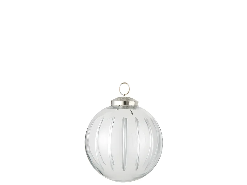 Palla di Natale in vetro argento 10x10x12 cm