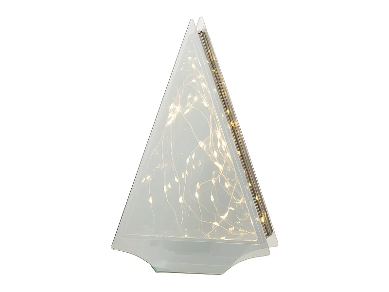 Albero di Natale decorativo con led in vetro oro 18.5x6x29.5 cm