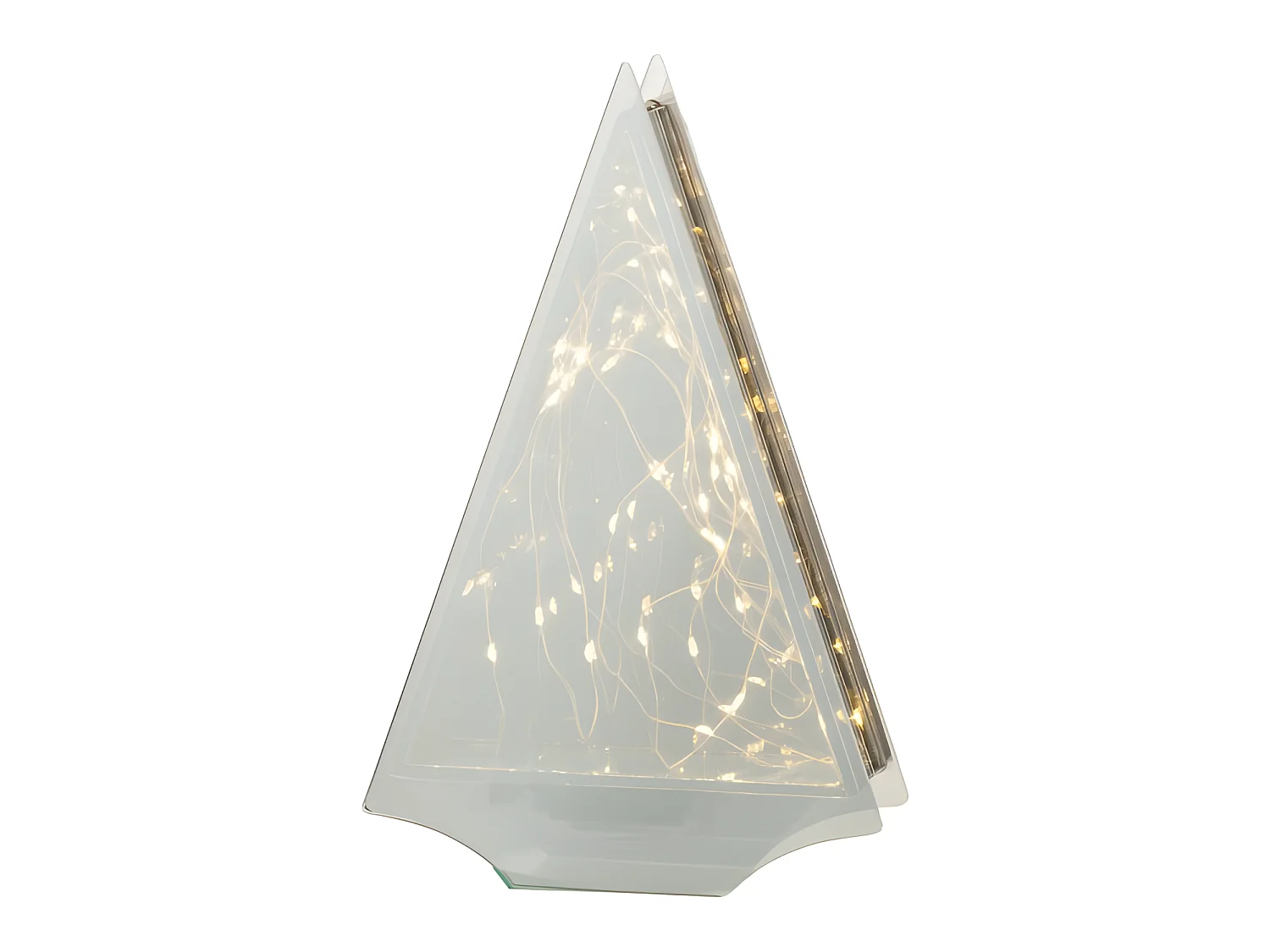 Decoración led triángulo cristal oro Alt. 29
