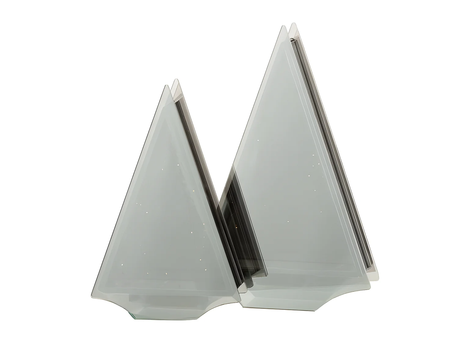 Decoración led triángulo cristal oro Alt. 29