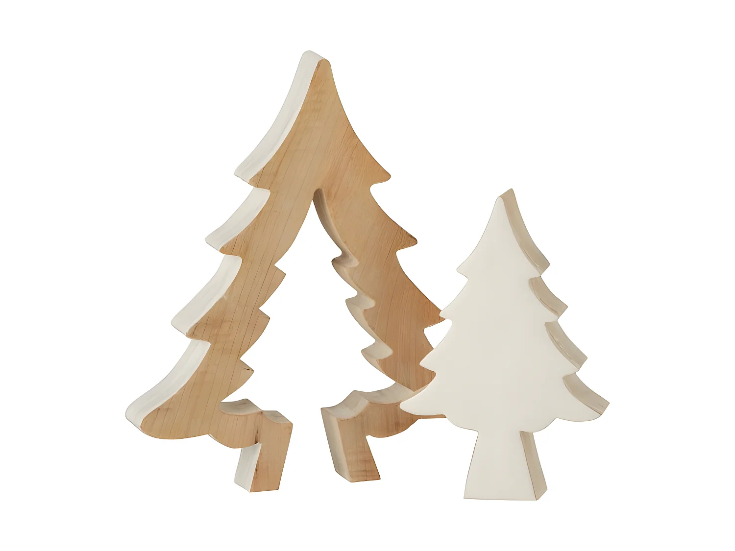 Árbol de navidad puzle madera de mango blanco/whitewash Alt. 3