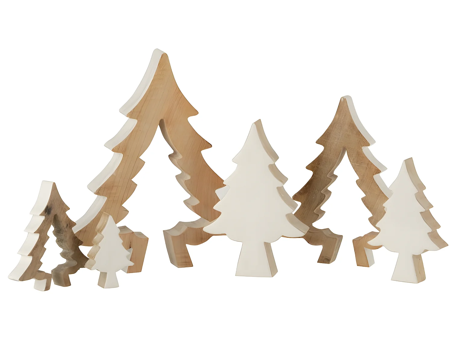 Árbol de navidad puzle madera de mango blanco/whitewash Alt. 3