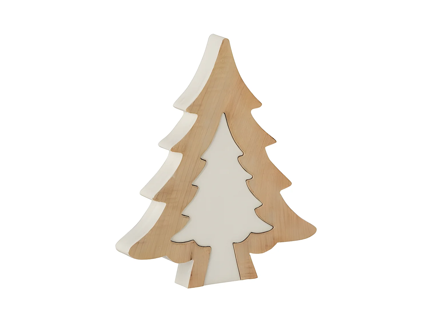 Árbol de navidad puzle madera de mango blanco/whitewash Alt. 3
