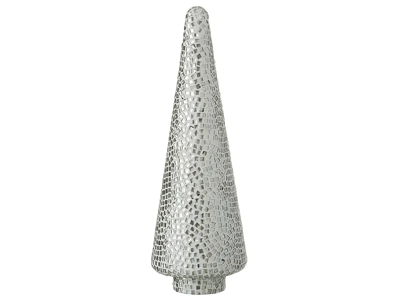 Albero di Natale a mosaico in vetro argentato 13x13x41 cm