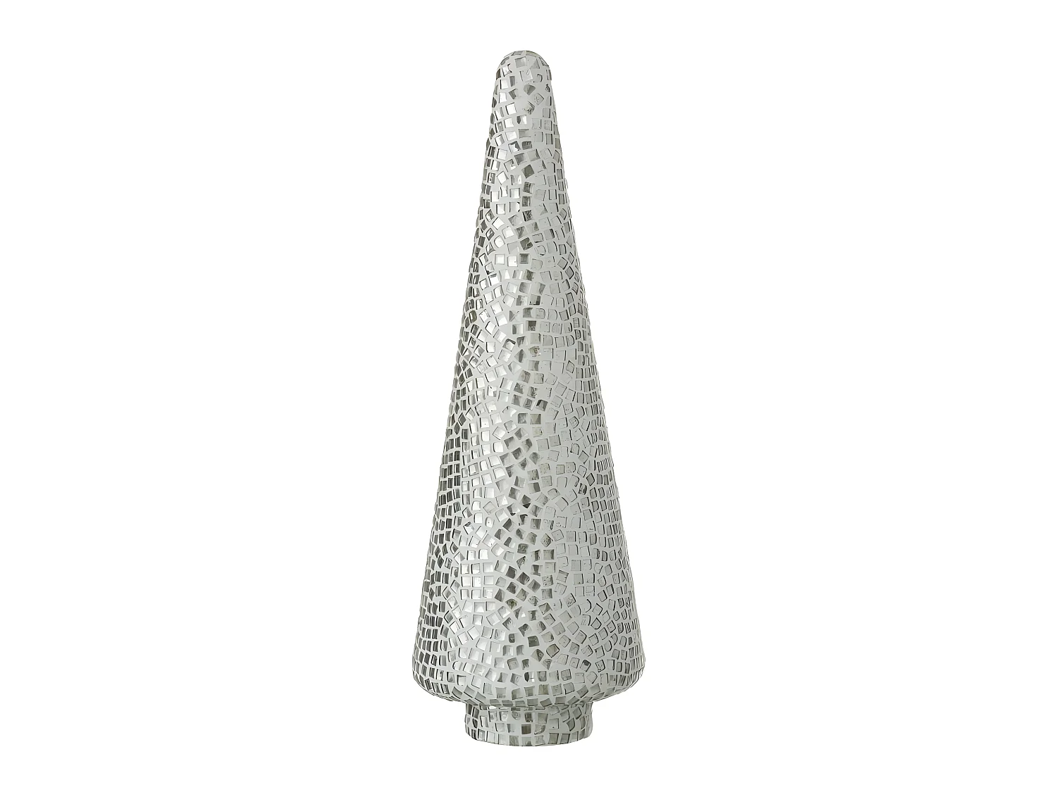 Albero di Natale a mosaico in vetro argentato 13x13x41 cm