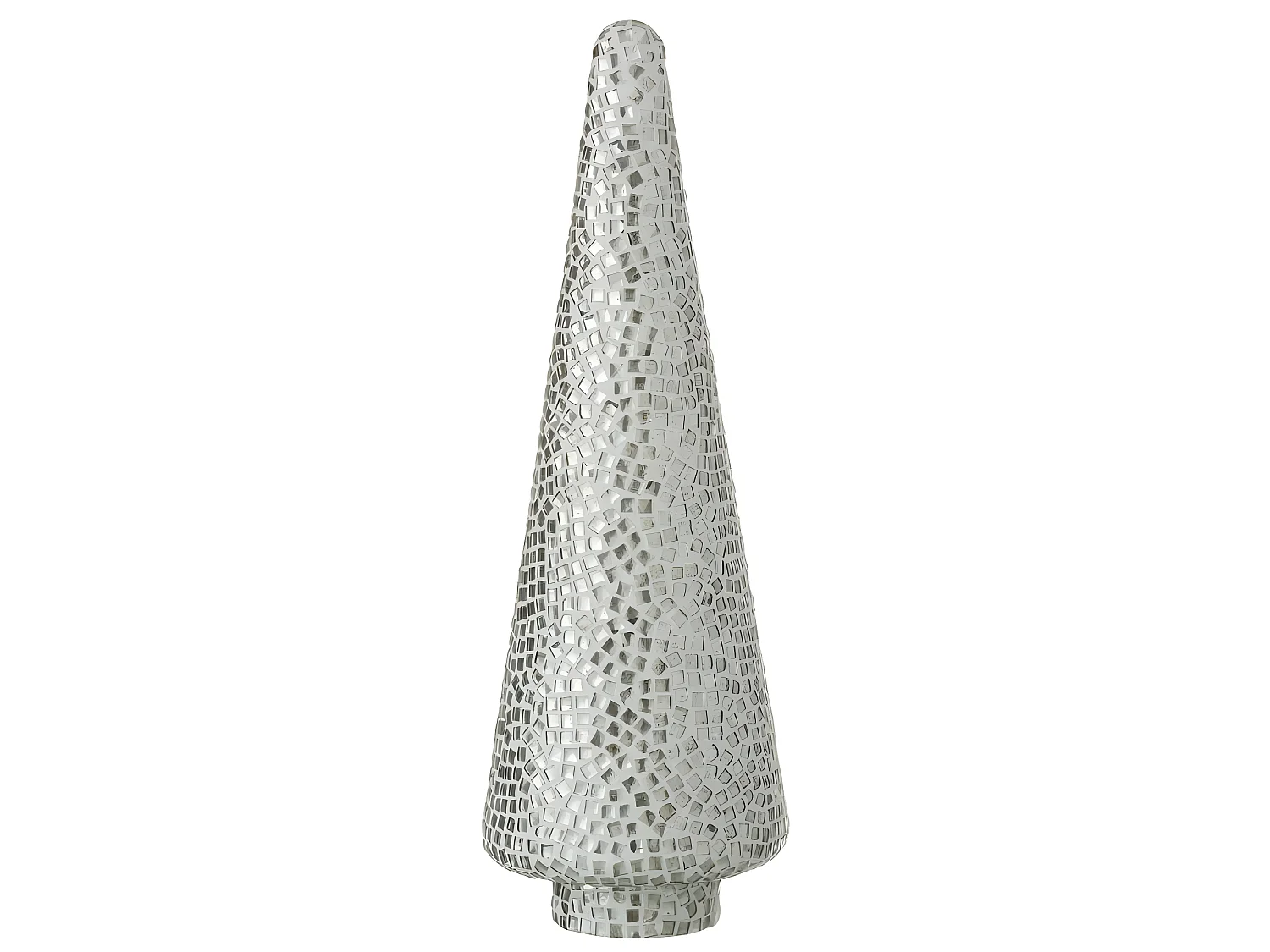 Albero di Natale a mosaico in vetro argentato 13x13x41 cm