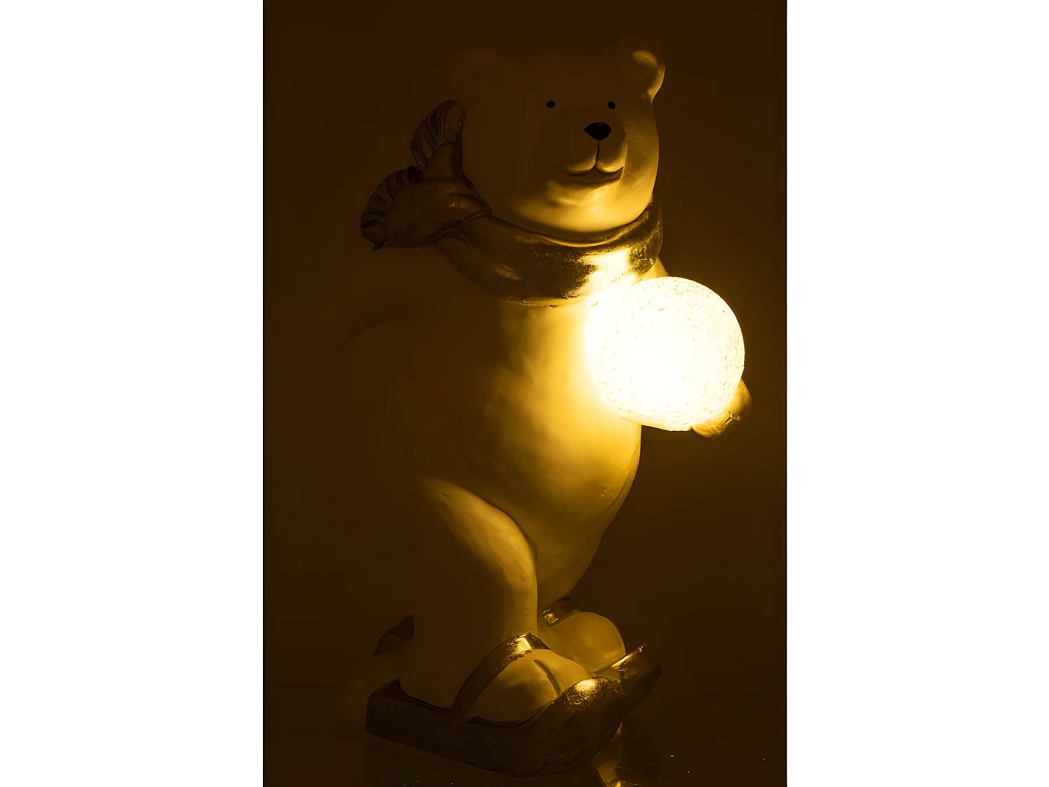 Orso polare in piedi in ceramica argento 23x16x37 cm