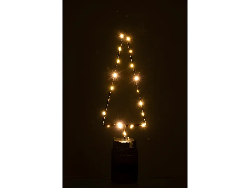 Albero di Natale artificiale in metallo nero 10x6x35 cm