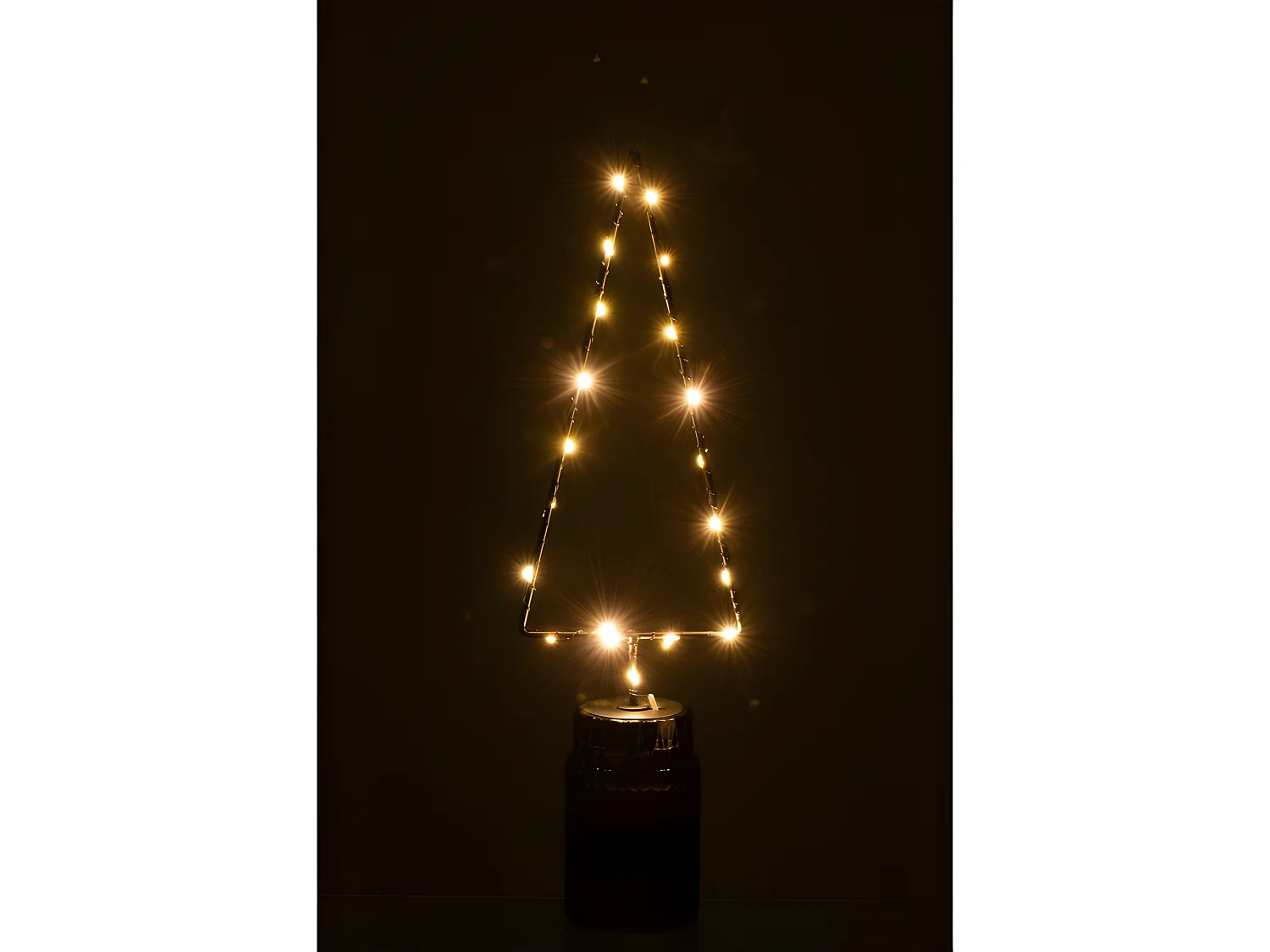 Albero di Natale artificiale in metallo nero 10x6x35 cm