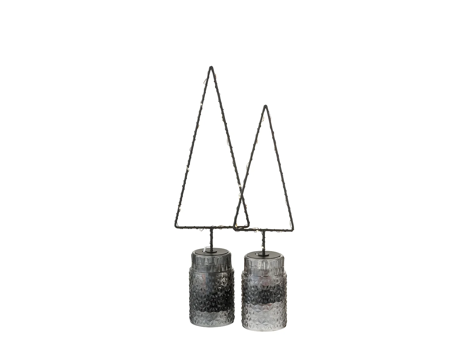 Albero di Natale artificiale in metallo nero 10x6x35 cm