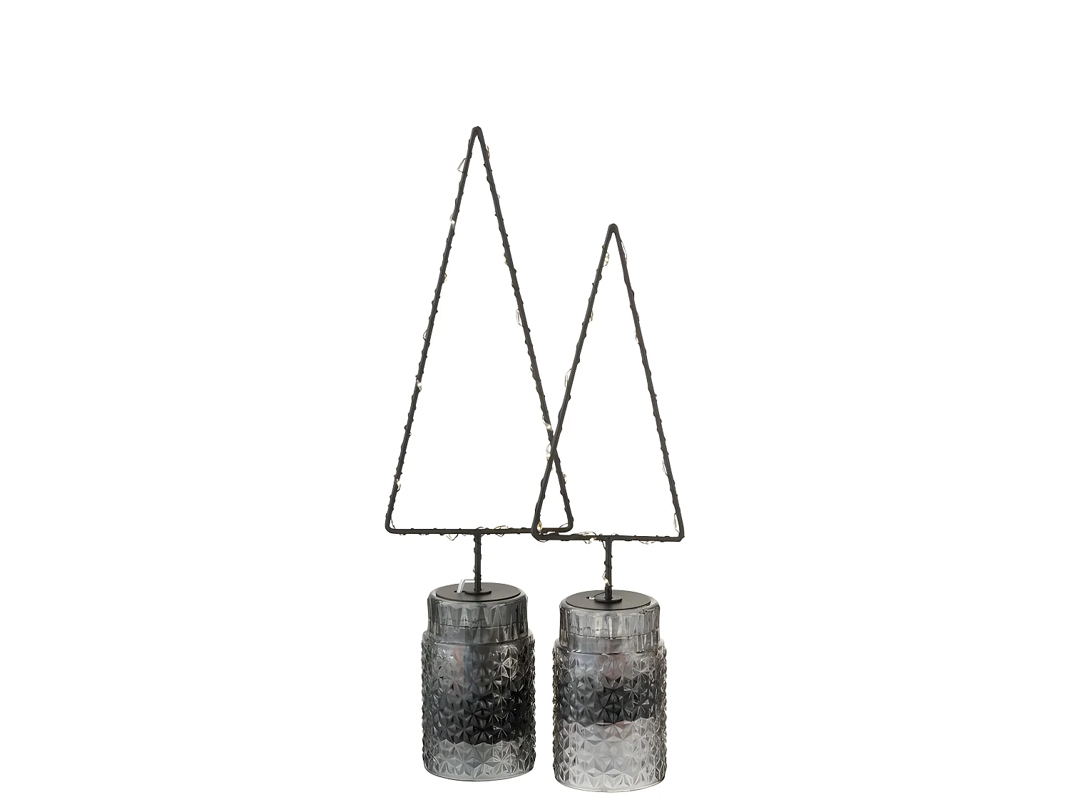 Albero di Natale artificiale in metallo nero 10x6x35 cm