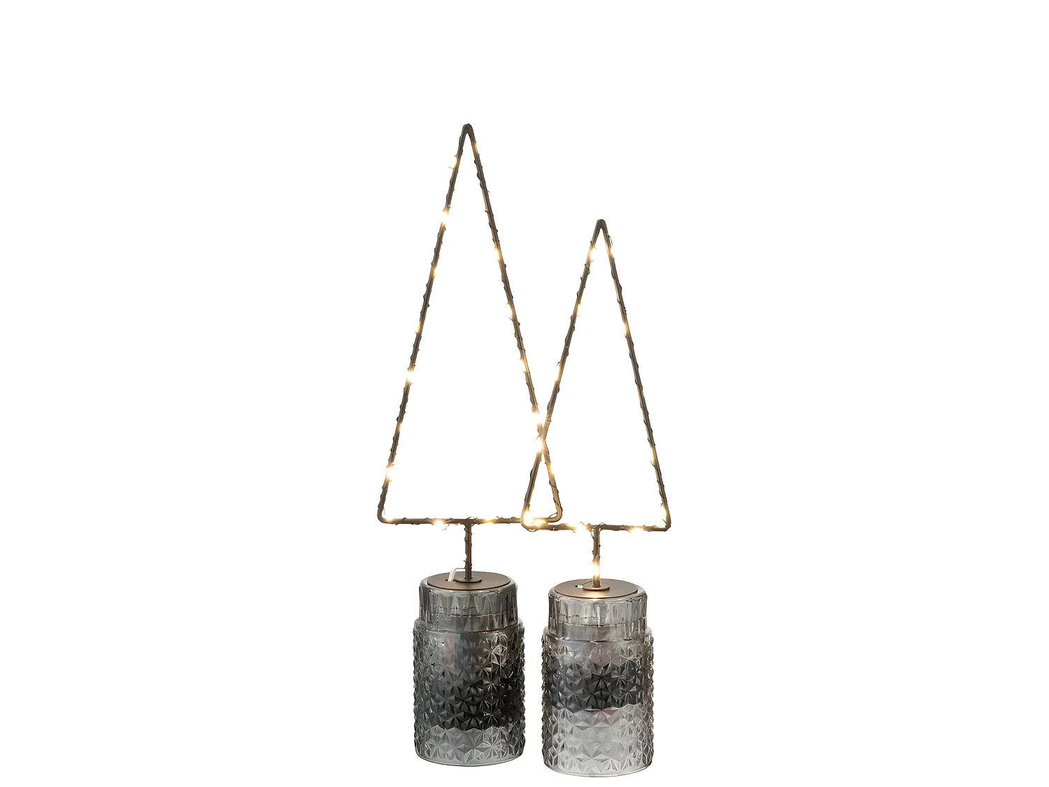 Albero di Natale artificiale in metallo nero 10x6x35 cm