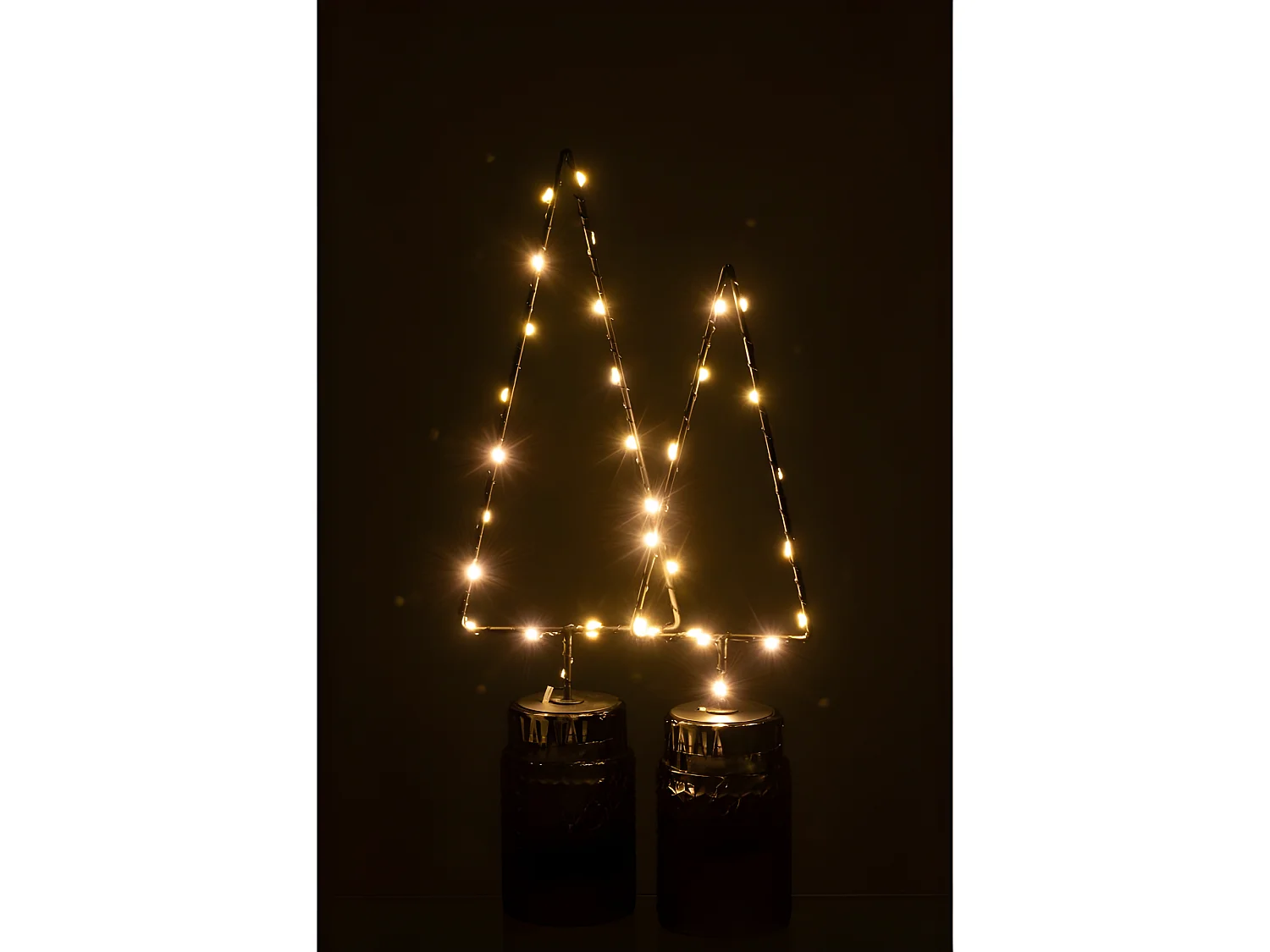 Albero di Natale artificiale in metallo nero 10x6x35 cm