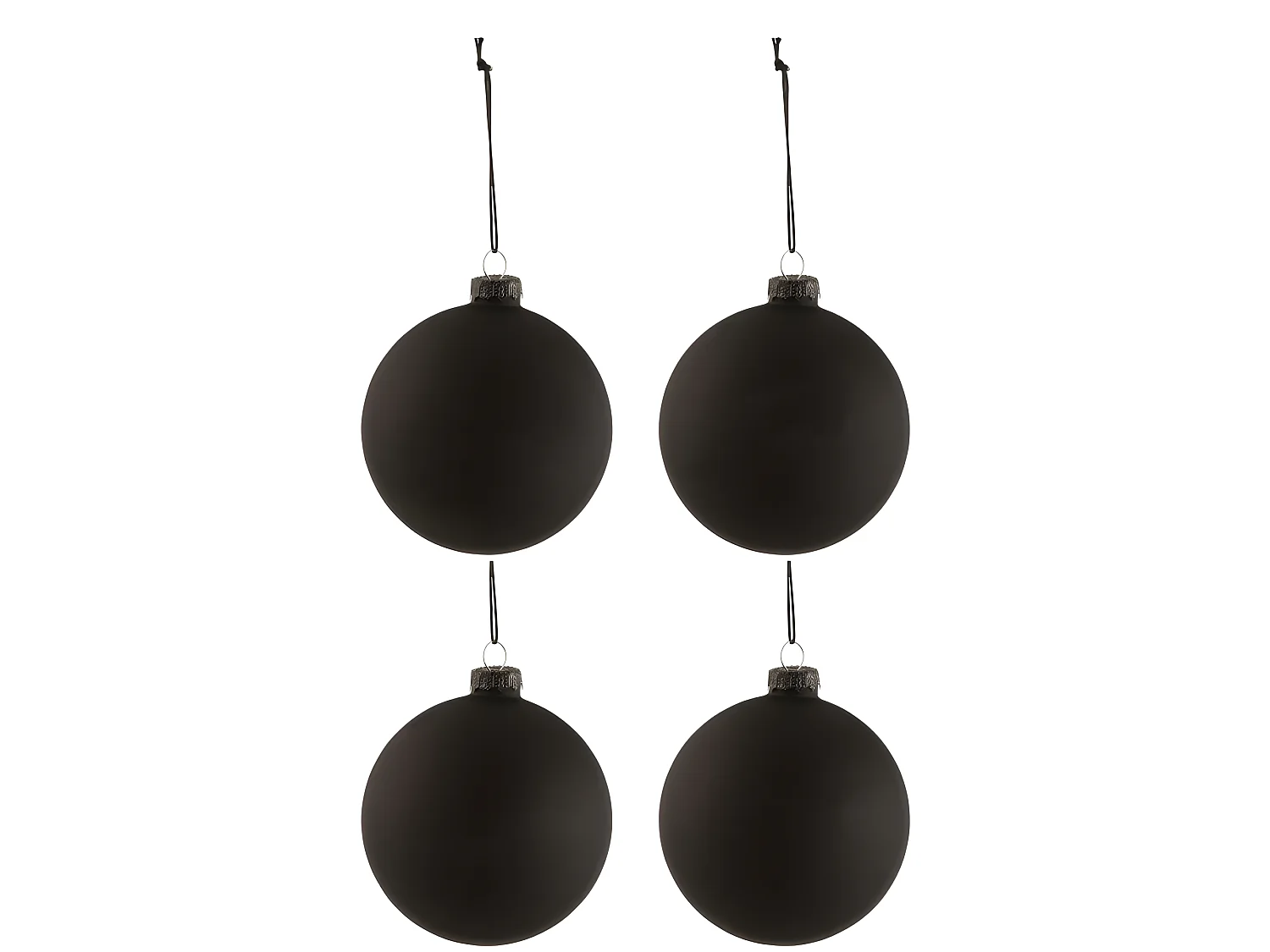 Scatola di 6 palline di Natale in vetro nero 10x10x10 cm