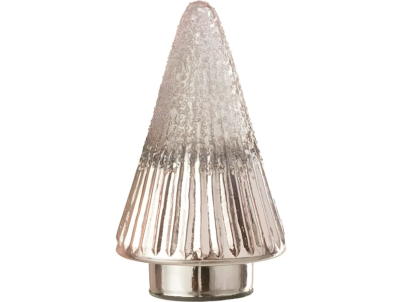 Albero di Natale decorativo in vetro rosa 11x11x20 cm