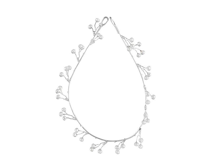 Ghirlanda di perle in plastica argentata 2,5x2x61 cm