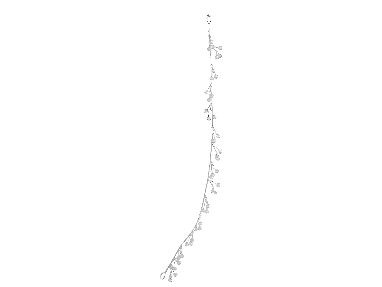 Ghirlanda di perle in plastica argentata 2,5x2x61 cm