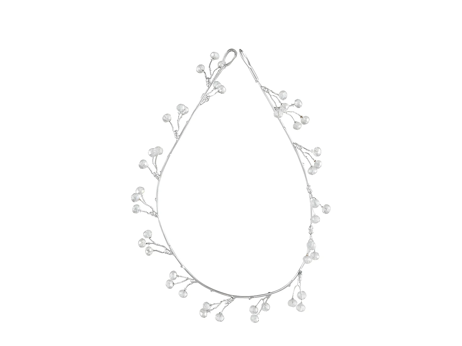Ghirlanda di perle in plastica argentata 2,5x2x61 cm