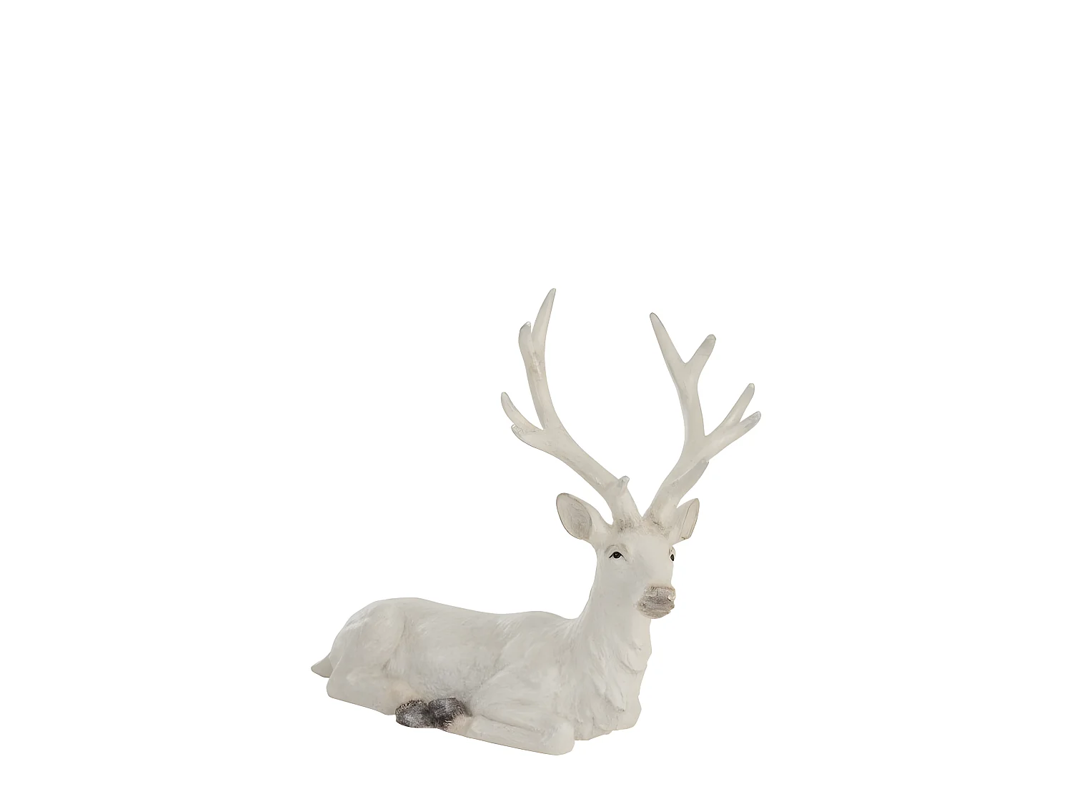 Cervo sdraiato in resina bianco 70x32x67 cm