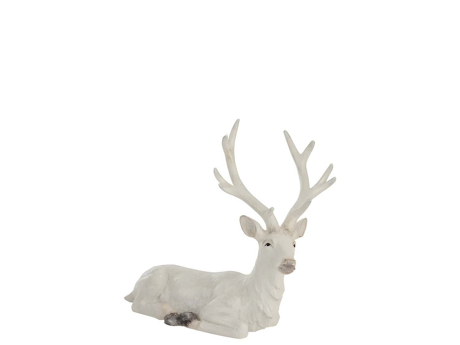 Cervo sdraiato in resina bianco 70x32x67 cm