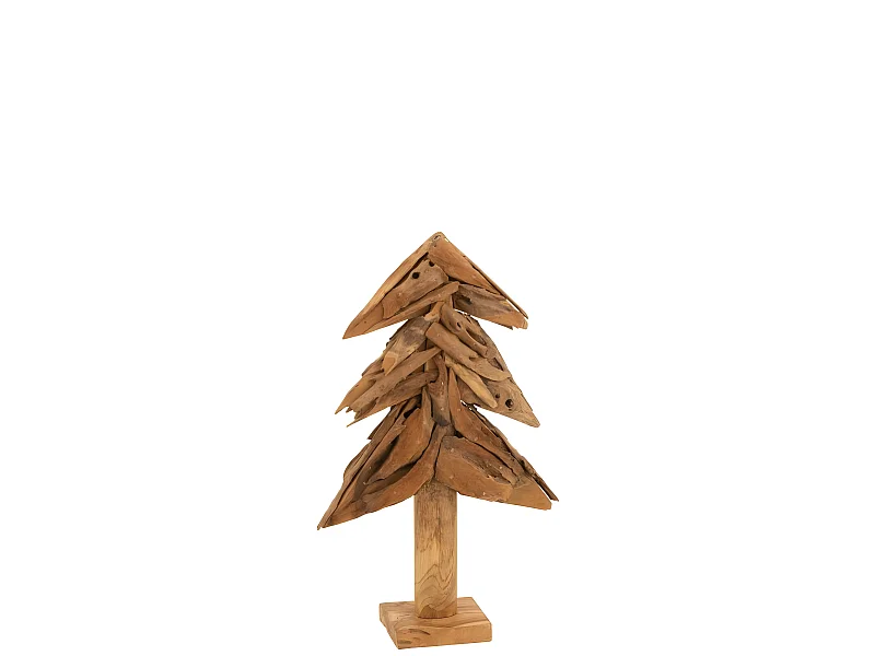 Albero di Natale pezzi di teak in legno naturale 40x14x80 cm