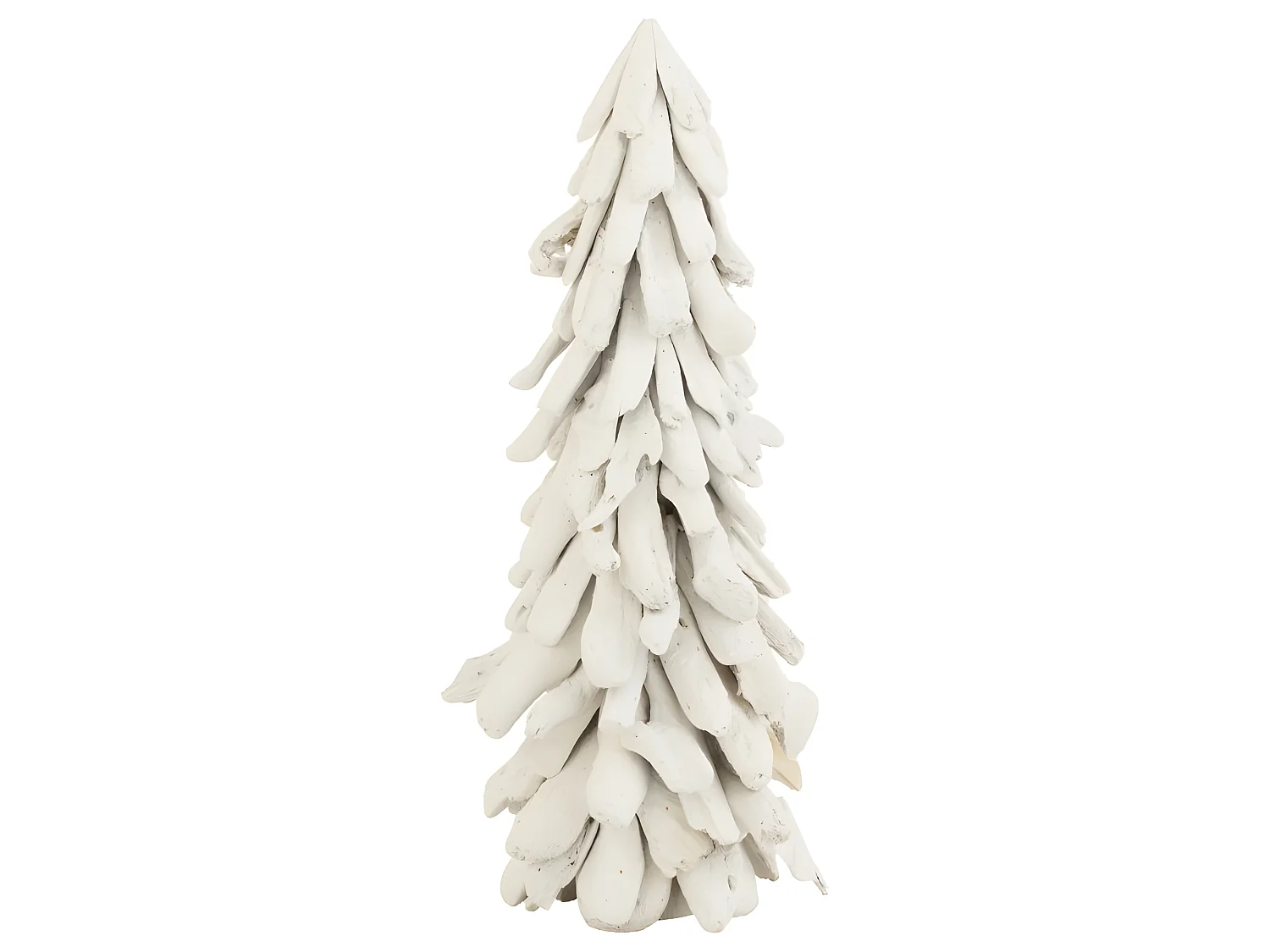 Árbol de Navidad decorativo nevado de madera blanca de 25x25x70 cm